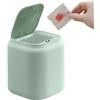 Tissting Mini Pattumiera da Appoggio, Pattumiera da Tavolo con Coperchio Pressione, Cosmetic Pattumiera Contenitore, Cestino Per Rifiuti da Scrivania Cestino per Rifiuti in Plastica Ufficio 13X13X15cm(Verde)