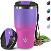 Grsta 20oz Tazza Termica, A Prova di Perdite Tumbler Termico, Ermetica Portatile Termos Caffè, Isolata Sottovuoto In Acciaio Inox, Bicchiere Termico per Bevande Calde e Fredde