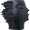 DRW Figura Vaso di una faccia in resina nera 28x79x79 cm