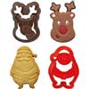 Decora 0255095 Set 2 Tagliapasta Babbo Natale E Renna, In Plastica, Ideale per Creare Decorazioni in Pasta di Zucchero o di Gomma, Made in Italy, Design originale. Confezione da 2 pezzi
