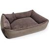 4L Textil Teo Cuccia per Cani Letto per Cani Letto Cuccia Cane Cuscino Cane taglia piccolo Divano Marrone (80x60 cm, Marrone)