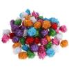 Lazder 70 pezzi 3,5 cm Glitter Lametta Spruzzata Pompon Palline Gatto Giocattoli