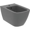 Ideal Standard - i.life B, Bidet sospeso, Con foro per la rubinetteria, Con foro per il troppopieno, Grigio lucido