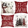 Jiahuade Natale Cuscino,Cuscini natalizi per Divano,4 Pcs Copricuscini Natalizi,Cuscino Natalizio,Federe Cuscini Natalizi,Cotone e Lino Biancheria Cuscini,per Divano per Natale Decorazioni ( 45 x 45 cm）