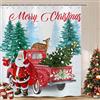 ASDCXZ Tenda da doccia natalizia, 180 x 200 cm, Rosso Camion Babbo Natale Albero di Natale Cervo Neve Tende da doccia lavabili in poliestere per il bagno, impermeabili, con 12 ganci