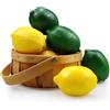 Lorigun 12 pezzi di limoni artificiali frutti di limone finti per la decorazione domestica, frutti artificiali puntelli di limone, doppio colore (6 limone verde + 6 limone giallo)