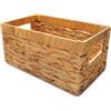 Happy Fox Cestino in vimini intrecciato, grande contenitore per giocattoli, 30 x 18 x 14 cm, cestino in giacinto d'acqua per organizzare articoli da letto e bagno (S)