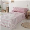 COTTON ARTean Set di lenzuola per bambini e ragazzi KATUA per letto da 90 x 190/200. 50% cotone, 50% poliestere. Include: lenzuolo superiore + 1 federa + lenzuolo con angoli regolabili. Colore Salmone