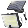 Ortiny Faretto LED da Esterno Solare, Luce Solare LED Esterno 202 LED 3Modes Faro LED Esterno con Pannello Solare con Sensore di Movimento Impermeabile IP65 da Terra, Giardino 5M Cavo 1 Pezzi