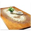 Fhberni Pizzo Runner da tavolo ovale, tovaglia ricamata, pizzo, tovaglioli, ovali, per soggiorno, armadio, tavolo basso, 40 x 90 cm, oro