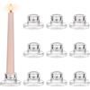 Glasseam Portacandele in vetro: portacandele trasparente per candele con punta cancellata, set di 10 portacandele per candele, portacandele per piccole candele per Natale, matrimonio, centrotavola