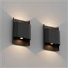 Klighten 2 Pezzi Applique da Parete LED 12W Esterno/Interno impermeabile IP65, Lampade da Parete Su e Giù Moderne in Alluminio Lampada Muro per Soggiorno Ingresso Corridoi, Bianco Caldo 3000K, Nero