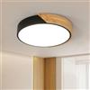 Comely Plafoniera LED, 30 W Plafoniera LED Moderna Rotonda in Legno, Ø30 CM Lampada da Soffitto Legno Bianco Caldo 3000 K per Soggiorno Camera da Letto Corridoio Balcone Ufficio