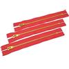 JYC CREATIVE 3 Pezzi Cerniere in Ottone Chiuse Con Cursore Semi-Automatico, Maya 3#, per Cucire Sui Vestiti (25 cm, Rosso)