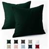 Dreamzie Federe 65x65 Cotone Rinforzato (Set da 2) - Verde - Trama Fitta a 57 Fili/cm² - Federe Cuscini 65x65 cm - Federe Cuscino 65x65 Certificate Oeko Tex - Dreamzie