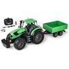 Carson 1:16 Trattore Deutz 8280 TTV con rimorchio 100% RTR - Veicolo telecomandato, veicolo da cantiere con funzioni luci e suoni, batterie e telecomando inclusi, verde, RC, Remote Controled Car