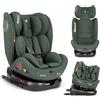 Kikka Boo KikkaBoo Seggiolino Auto 0-36 kg ISOFIX i-Size i-MOOVE 2, 40-150 cm, Rotazione 360°, Reclinabile, Poggiatesta Regolabile, Contro e Fronte Marcia, Verde Militare