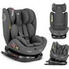 Kikka Boo KikkaBoo Seggiolino Auto 0-36 kg ISOFIX i-Size i-MOOVE 2, 40-150 cm, Rotazione 360°, Reclinabile, Poggiatesta Regolabile, Contro e Fronte Marcia, Grigio Scuro