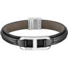 BOSS Jewelry Men's KODE Collection Bracelet with Black Leather and Stainless Steel Closure - 1580783M, Black and Brown