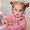 WOOZHI Bambole Reborn 55 cm - Bambola Neonata Realistica in Silicone Morbido, con Accessori e Occhi Aperti, Giocattolo per Bambini dai 3 Anni