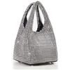 BABEYOND Pochette da donna - Borsa da sera scintillante glitterata con strass borsa portatile per feste, balli di fine anno e matrimoni, Argento, Taglia unica