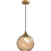 KlkrzJwy Globo Lampada a Sospensione in Vetro Lampada Moderna in Bronzo Dorato con Lampada a Sospensione a Sfera in Vetro colorato Decorazione Interna Regolabile Apparecchio per Soggiorno sospeso