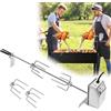 TRMLBE 107cm Spiedini Rotanti per Grigliare - Set Spiedini in Acciaio Inossidabile con Motore 220V - 240V - Incluso 4X Aghi per Carne per Girarrosto e Grill a Gas