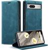 Cracedily Cover per Google Pixel 7A Case, Custodia Cover Pelle Premium Portafoglio con Porta Carte Magnetica Supporto Protezione Flip Case Custodia per Google Pixel 7A,Blu-verde