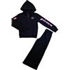 GIVOVA Tuta Bambina Ragazza Nera Fucsia cotone Felpata Casual Sportiva con Cappuccio (8 anni)