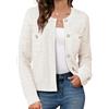 GRACE KARIN Cappotti da Donna Elegante Cardigan da Donna Blazer Autunno Inverno Ufficio Cappotti Caldi quotidiani Bianco XXL