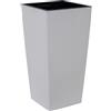 Siena Garden Vaso per piante Nizza Groove Crema effetto scanalato, 40 x 75 cm, in plastica con percentuale di fibra di legno e inserto