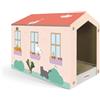 Record - Tiragraffi Gatto Casetta - Struttura in Cartone - Simpatica Piccola Casetta - Dimensione: 48,5 x 25 x 34h cm - Contiene Catnip - Cuccetta per Gatti