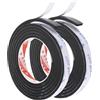 PATIKIL 2m/6.6ft 2Pz Sigillatura Schiuma Nastro 2cm Largo 5mm Spessore Nero | Paraspifferi Striscia Guarnizione Porta Gommapiuma, per Finestra Isolamento, Singolo Adesivo