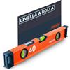 Presch Livella a bolla 40cm - Fiala infrangibile con pendenza 2% - Finestra di lettura verticale - Tappi antiscivolo innovativi - Superficie di misura precisa