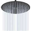 KINLIV Soffione doccia a pioggia rotonda, 40 cm, colore nero, a cascata da 16 pollici, a risparmio d'acqua, in acciaio inox 304, con 230 ugelli in silicone anti-intasamento