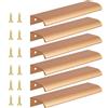 flintronic Maniglie Armadio Nascoste, 6 Pezzi Maniglie per Armadietti, Distanza Fori 128 mm, con 12 Viti, per Porte, per Casa, Cassetti, Armadi -Oro