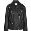 NOISY MAY Nmpaulina Noos-Giacca da Motociclista Oversize Ecopelle, Nero, M Donna