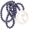 Fukugems Perline con Stretch Cord per Gioielli Che Fanno Perline di Pietra sciolte per DIY Energy Stone Healing Power Bracelet 8mm=96 Pezzi e 1 Rotolo Cavo Blue Sand Stone 8mm