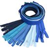 Aerzetix - Set di 10 Cerniere Lampo a Spirale N°5 65cm separabili con cursore - in Metallo Nylon Poliestere - tonalità Blu - per Cucito Artigianato creazioni Tessili