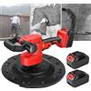 JIMINHUIXIN Frattazzatrice Elettrica 1680W Professionale, Levigatrice per Malta Cementizia e Intonaco, Ponceuse Murale per Cemento, Macchina per Lisciare Pareti con Regolazione Velocità (2 Battery+4 pads)