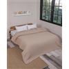nottoc Copriletto a forma di waffelpique in 100% cotone, reversibile, colore beige, 220 x 240 cm