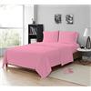 MistyMorning Lenzuolo piatto, morbido e di alta qualità, in cotone egiziano a 200 fili, colore rosa, per letto singolo