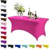Mienocol Tovaglie in spandex rosso scuro, tovaglia rettangolare elasticizzata da 1,8 m universale per patio, copritavolo lavabile per cucina, eventi, matrimoni, cocktail bar, esposizioni, banchetti