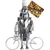 Brubaker Portabottiglie dal Design Ciclista - Scultura in Metallo con Biglietto d'auguri