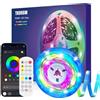 TK99SW RGBIC Striscia LED 1 metri, Retroilluminazione LED TV Sincronizzazione Musicale, con APP & Telecomando Controllo, USB integrati IC, TV LED Illuminazione per 32 a 50 Pollici