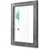 AAZZKANG Specchio rustico da parete con cornice in legno, 50 x 40 cm, rettangolare, decorativo, per camera da letto, bagno, specchio vintage, grigio scuro, 50 x 40 cm