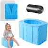 Luxvara Vasino Pieghevole per Bambini, Vasino da Viaggio per Bambini, Toilette per Bebe Portatile con Sacchetti per la Conservazione e la Pulizia, Toilette Pieghevole per Campeggio Indoor Outdoor, Blu