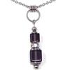 Generic Collana donna in acciaio inox con pendente in vetro colorato e strass - stile elegante - fatta a mano in Francia (Viola)