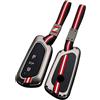 Happyit Custodia Guscio Portachiavi Cover per Compatibile con VW Volkseagen Golf 8 MK8 ID.3 ID.4 Cupra Skoda Octavia A8 SEAT Leon MK4 2020 2021 Formentor Tarraco (Opaco+corda)