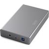 DIGITUS Alloggiamento per disco rigido - USB 3.2 Gen1 - 5 Gbit/s - per HDD e SSD SATA da 3,5 e 2,5 pollici - per dischi rigidi fino a 16 TB - Alloggiamento in alluminio - Grigio